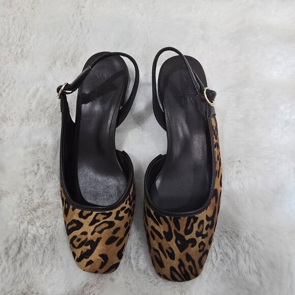 Naturalizer Jayla Leopard Print Calf Hair D'orsay Slingback Pumps Women's Size 6 - Picture 12 of 13